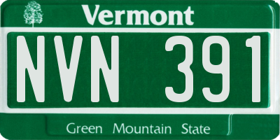 VT license plate NVN391