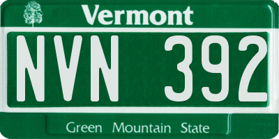 VT license plate NVN392