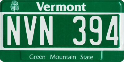 VT license plate NVN394