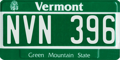 VT license plate NVN396