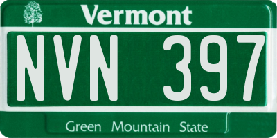 VT license plate NVN397
