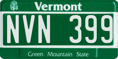 VT license plate NVN399