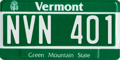 VT license plate NVN401