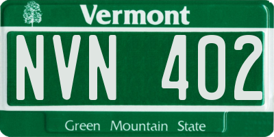 VT license plate NVN402