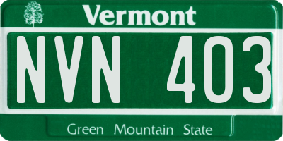 VT license plate NVN403
