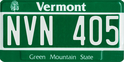 VT license plate NVN405