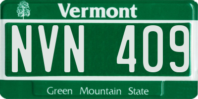 VT license plate NVN409