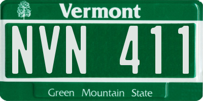 VT license plate NVN411