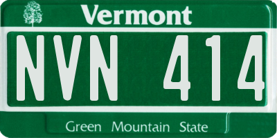VT license plate NVN414