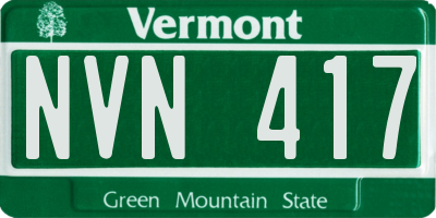 VT license plate NVN417