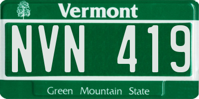 VT license plate NVN419