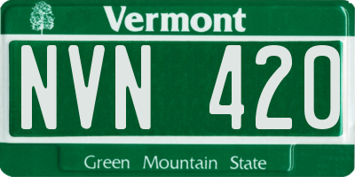 VT license plate NVN420