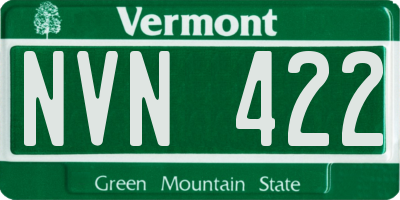 VT license plate NVN422