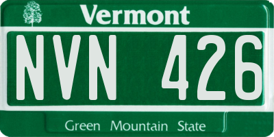 VT license plate NVN426