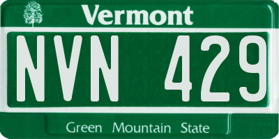 VT license plate NVN429