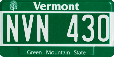 VT license plate NVN430