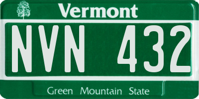 VT license plate NVN432
