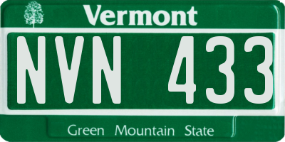 VT license plate NVN433