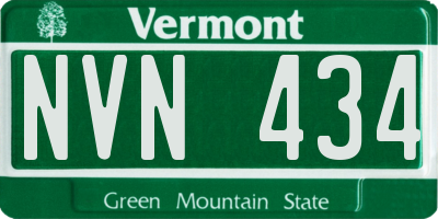 VT license plate NVN434