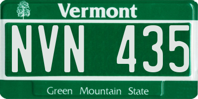 VT license plate NVN435