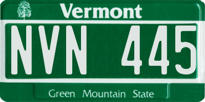 VT license plate NVN445