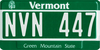 VT license plate NVN447