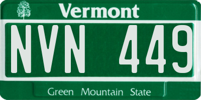 VT license plate NVN449