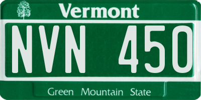 VT license plate NVN450