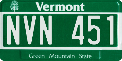 VT license plate NVN451