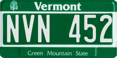 VT license plate NVN452