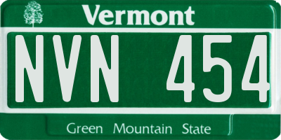 VT license plate NVN454
