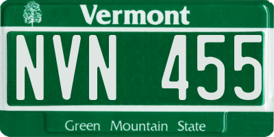 VT license plate NVN455