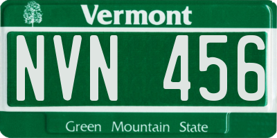 VT license plate NVN456