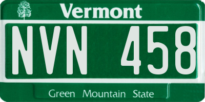 VT license plate NVN458
