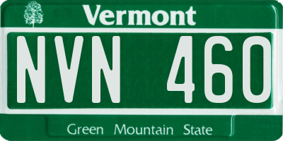 VT license plate NVN460