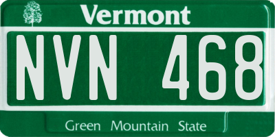 VT license plate NVN468