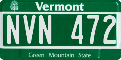 VT license plate NVN472