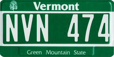 VT license plate NVN474
