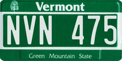VT license plate NVN475
