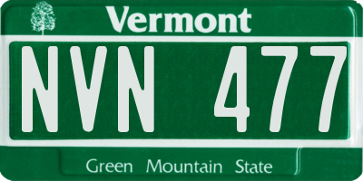 VT license plate NVN477