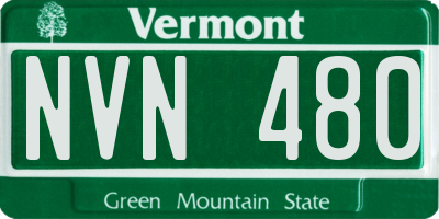 VT license plate NVN480
