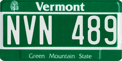VT license plate NVN489