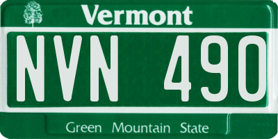 VT license plate NVN490