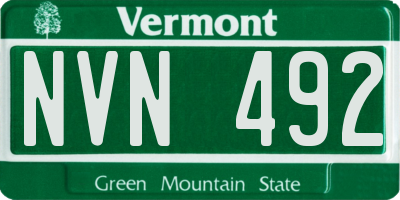 VT license plate NVN492