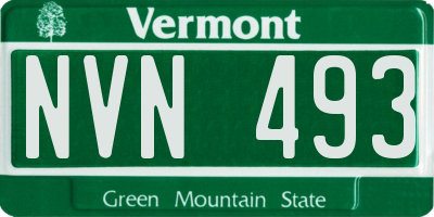 VT license plate NVN493