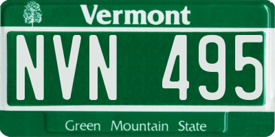 VT license plate NVN495