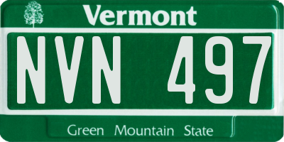 VT license plate NVN497