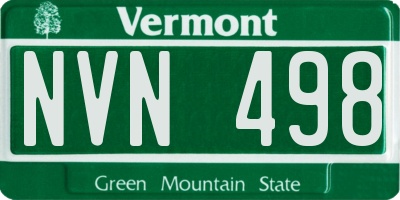VT license plate NVN498
