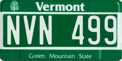 VT license plate NVN499