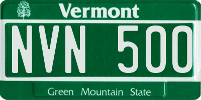 VT license plate NVN500